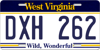 WV license plate DXH262