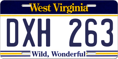 WV license plate DXH263