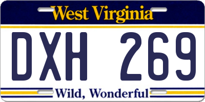WV license plate DXH269