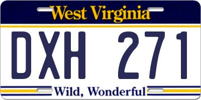 WV license plate DXH271