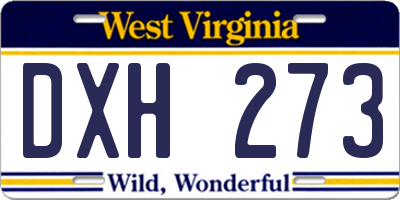 WV license plate DXH273