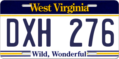 WV license plate DXH276