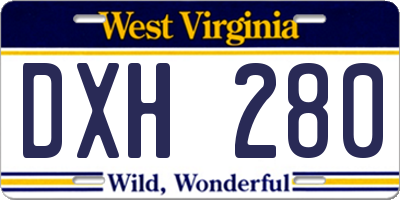 WV license plate DXH280