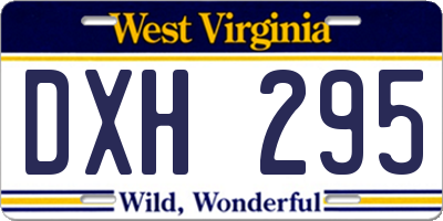 WV license plate DXH295