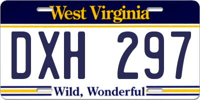 WV license plate DXH297