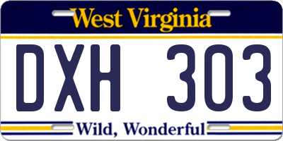 WV license plate DXH303