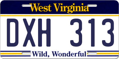 WV license plate DXH313