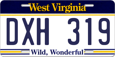 WV license plate DXH319