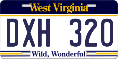 WV license plate DXH320