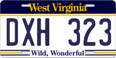 WV license plate DXH323