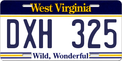 WV license plate DXH325