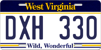 WV license plate DXH330