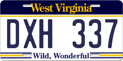 WV license plate DXH337