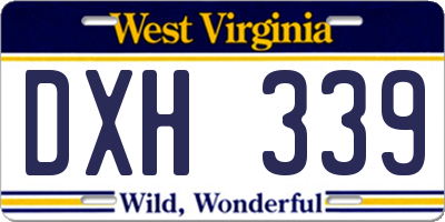 WV license plate DXH339