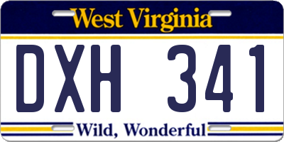 WV license plate DXH341