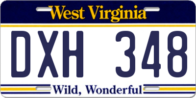 WV license plate DXH348
