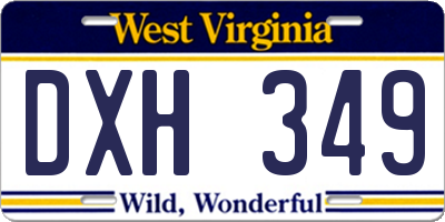 WV license plate DXH349