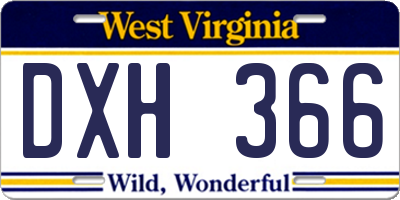 WV license plate DXH366