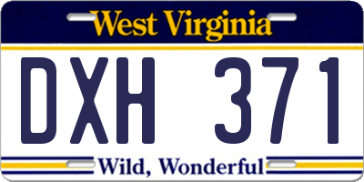WV license plate DXH371