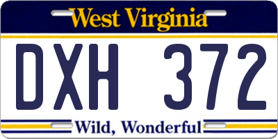 WV license plate DXH372