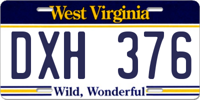WV license plate DXH376