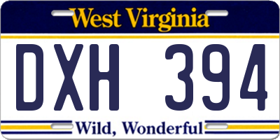 WV license plate DXH394