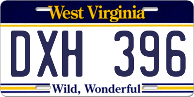 WV license plate DXH396