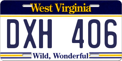 WV license plate DXH406