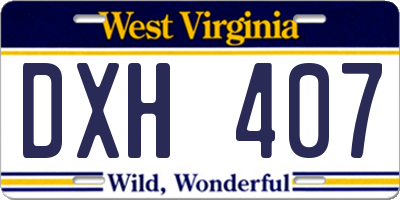 WV license plate DXH407