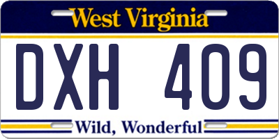 WV license plate DXH409