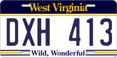 WV license plate DXH413