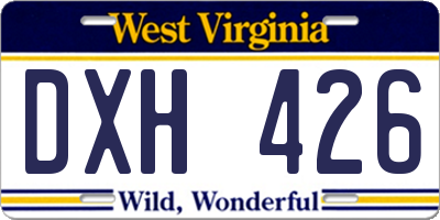 WV license plate DXH426