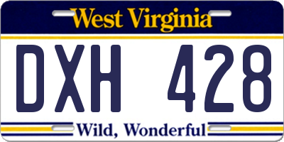 WV license plate DXH428