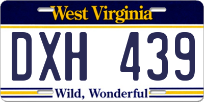 WV license plate DXH439