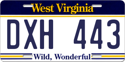 WV license plate DXH443