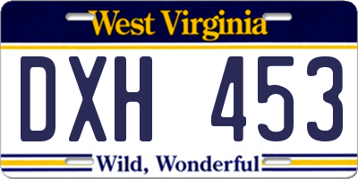 WV license plate DXH453