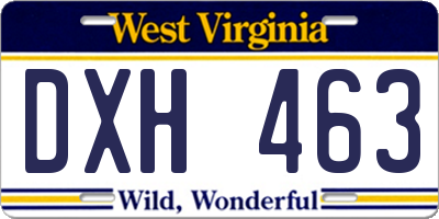 WV license plate DXH463