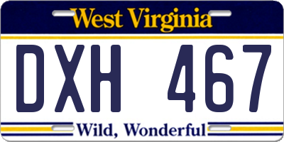 WV license plate DXH467
