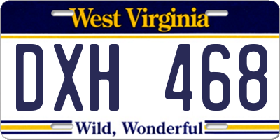 WV license plate DXH468