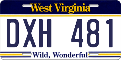 WV license plate DXH481