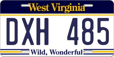 WV license plate DXH485