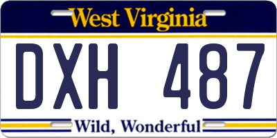 WV license plate DXH487