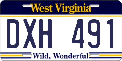 WV license plate DXH491