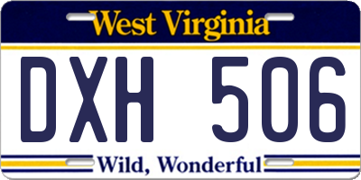 WV license plate DXH506