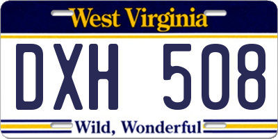 WV license plate DXH508