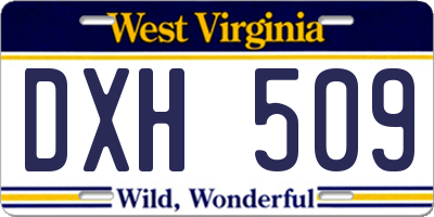 WV license plate DXH509