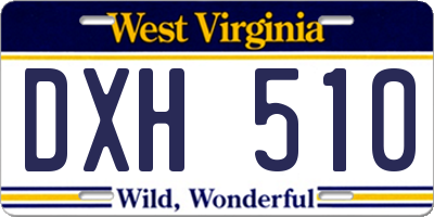 WV license plate DXH510