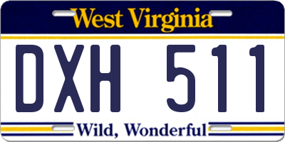 WV license plate DXH511