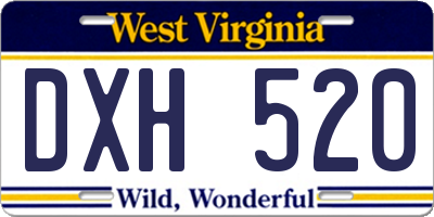WV license plate DXH520