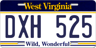 WV license plate DXH525